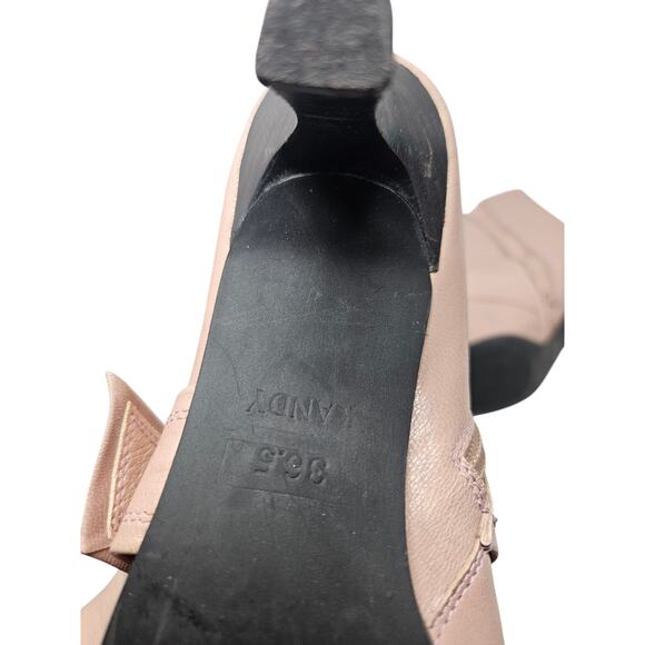 Vintage Y2K Henry Ferrera 36.5 Pale Pink Boot Leather Coquette Preppy Point Toe - Picture 8 of 8